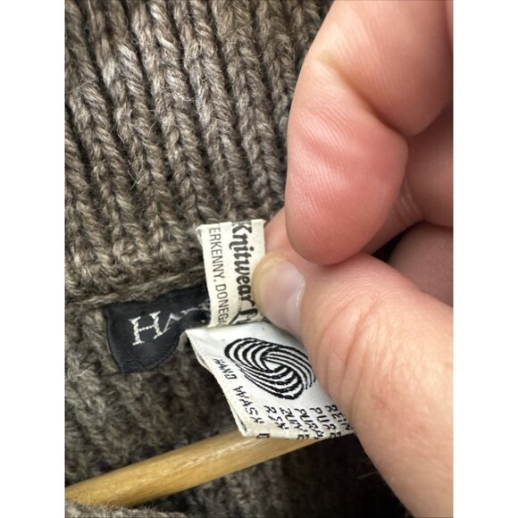 Vintage Irish Aran Fisherman Sweater Donegal Wool Knit Men’s Large Falcarrah - Picture 5 of 6